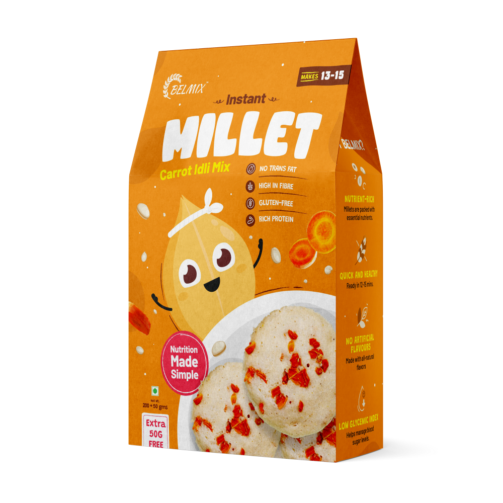 Instant Millet Carrot Idli